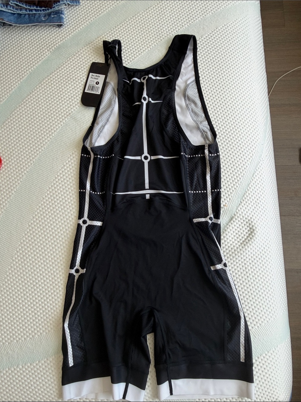 Men's Black & White Performance Racing Bodysuit
